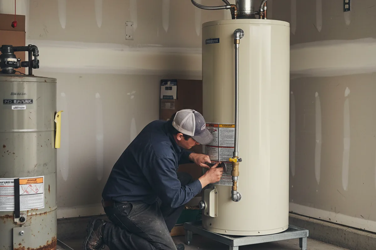 Water heater and shutoff valve replacement in Downey